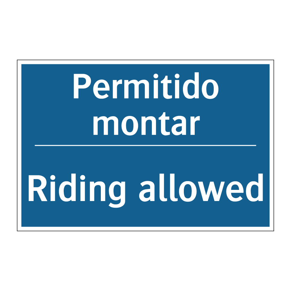 Permitido montar - Riding allowed