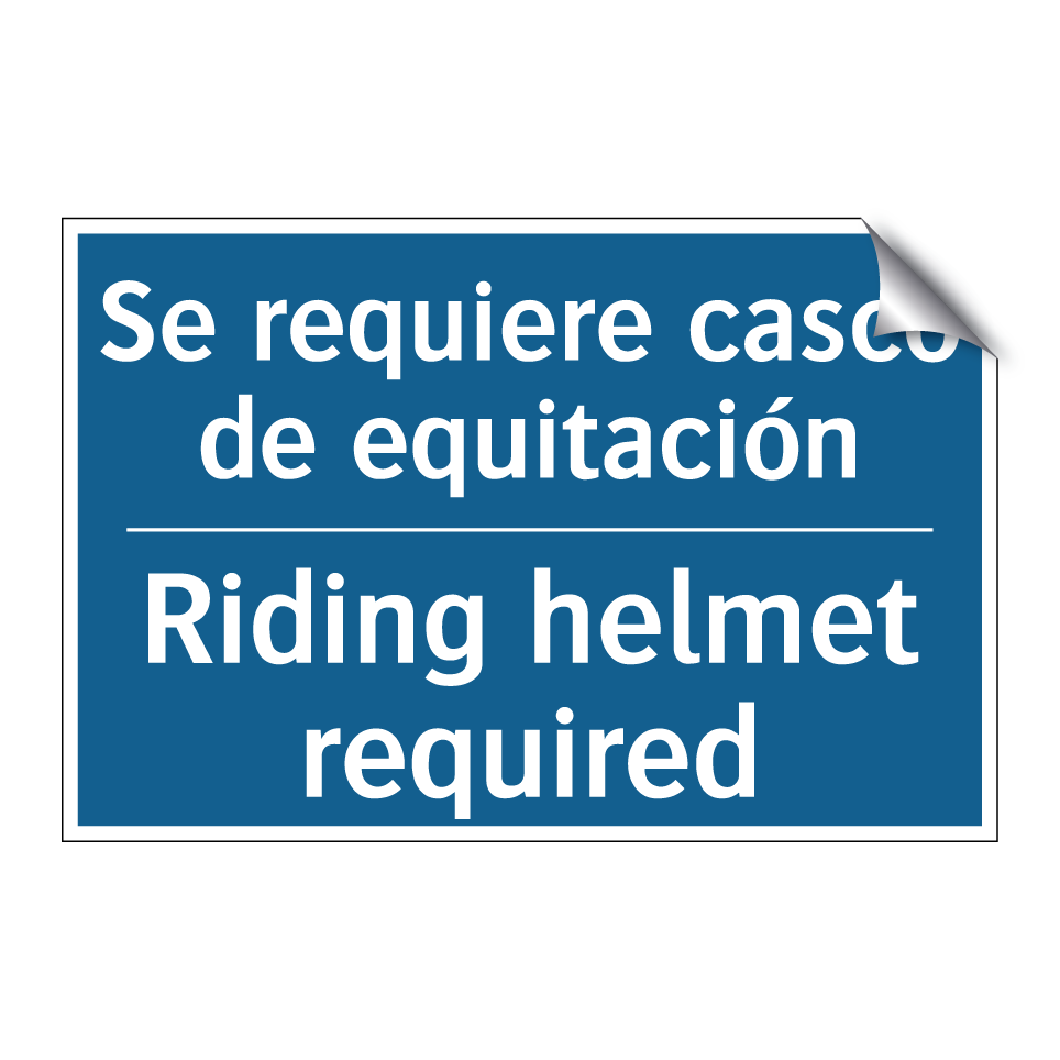Se requiere casco de equitación /.../ - Riding helmet required