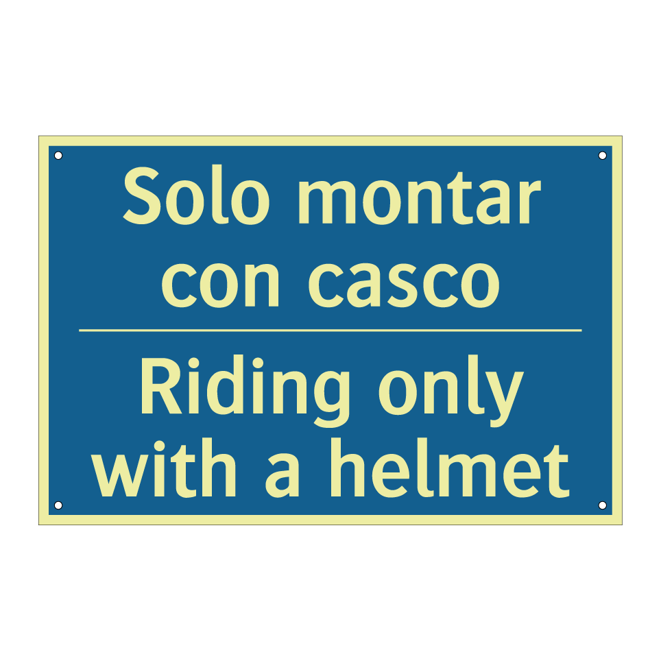 Solo montar con casco - Riding only with a helmet