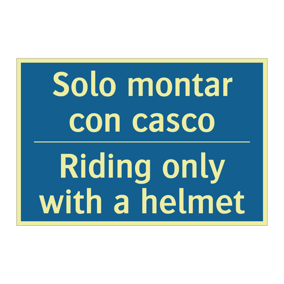 Solo montar con casco - Riding only with a helmet