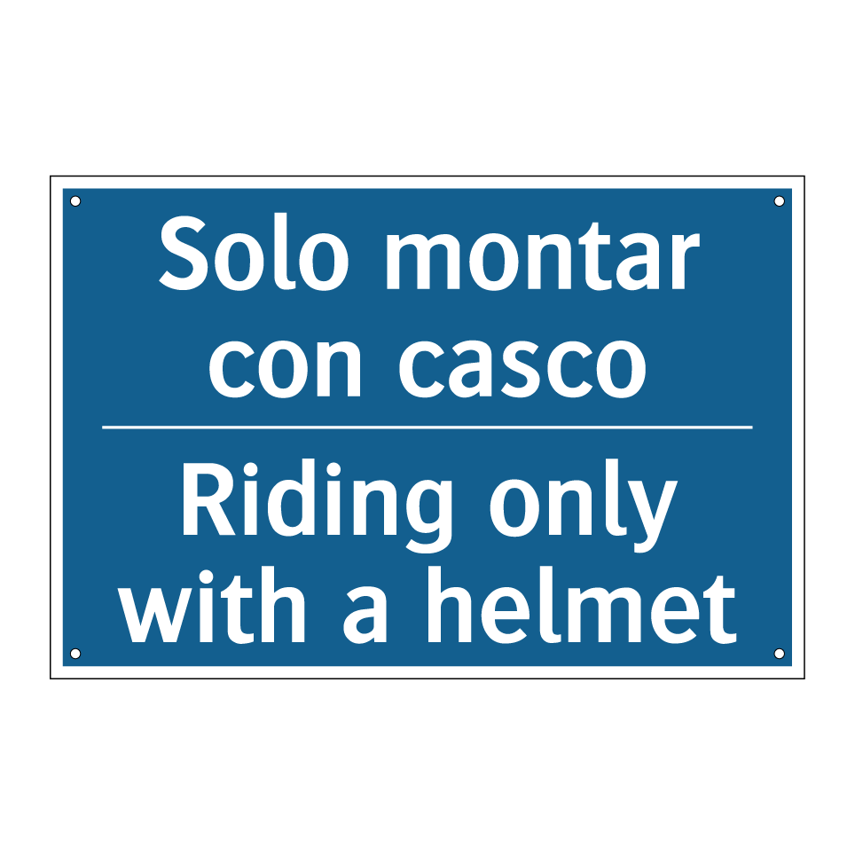 Solo montar con casco - Riding only with a helmet