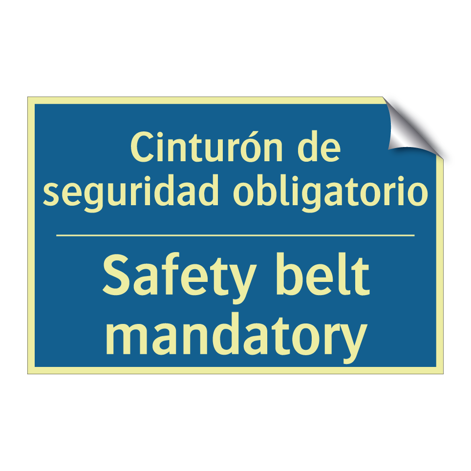 Cinturón de seguridad obligatorio /.../ - Safety belt mandatory