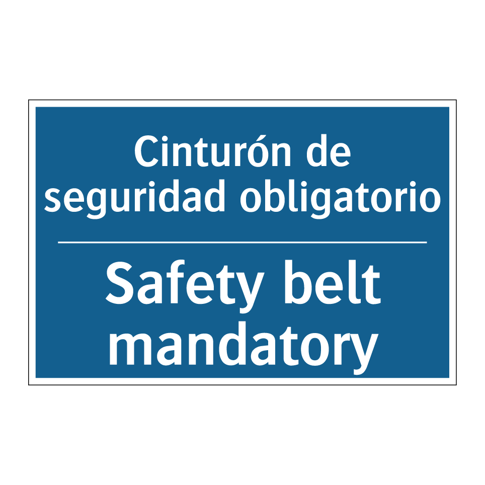 Cinturón de seguridad obligatorio /.../ - Safety belt mandatory