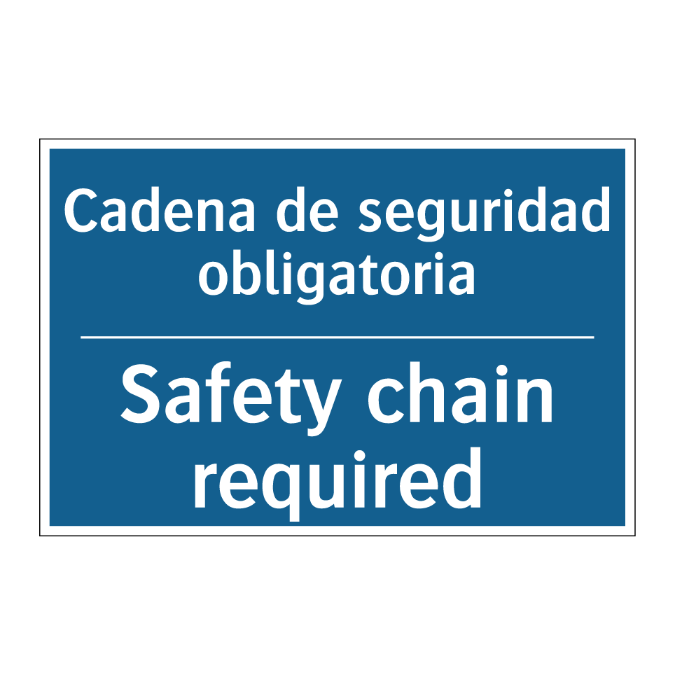 Cadena de seguridad obligatoria /.../ - Safety chain required