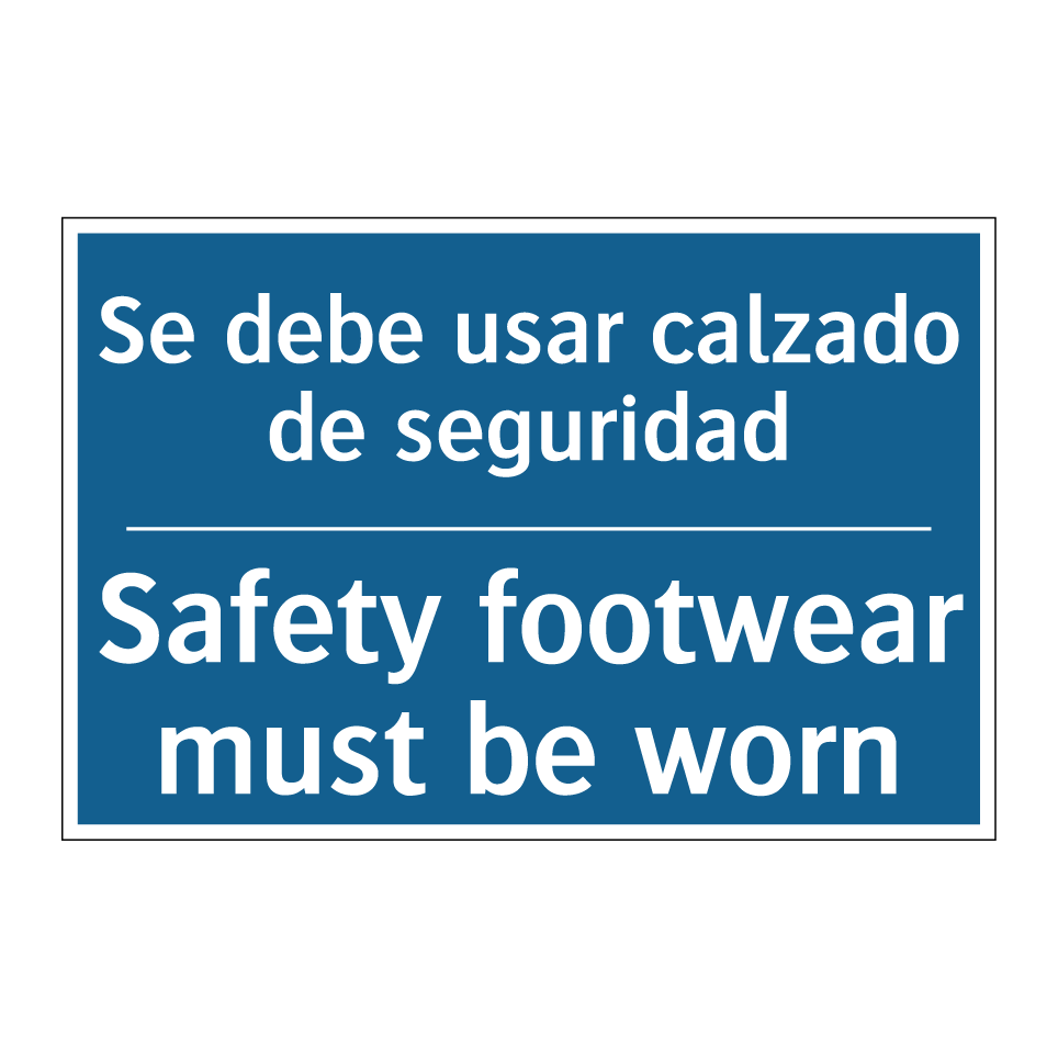 Se debe usar calzado de seguridad /.../ - Safety footwear must be worn