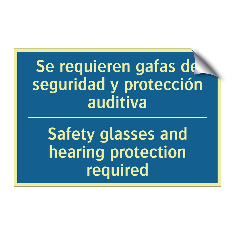 Se requieren gafas de seguridad /.../ - Safety glasses and hearing protection /.../