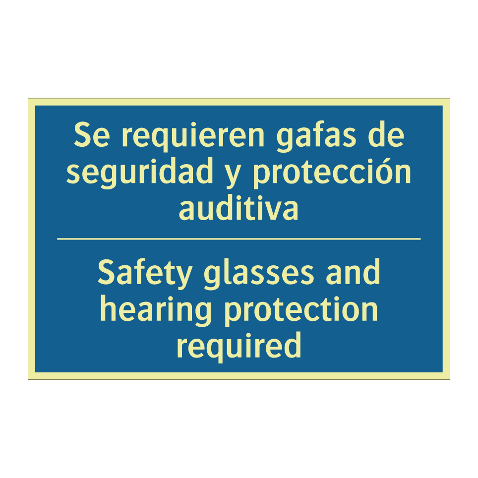 Se requieren gafas de seguridad /.../ - Safety glasses and hearing protection /.../