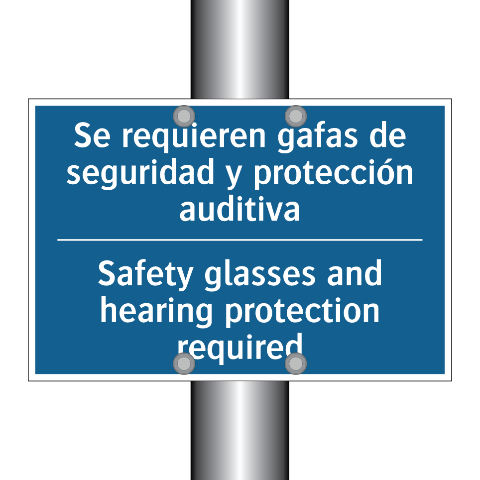 Se requieren gafas de seguridad /.../ - Safety glasses and hearing protection /.../
