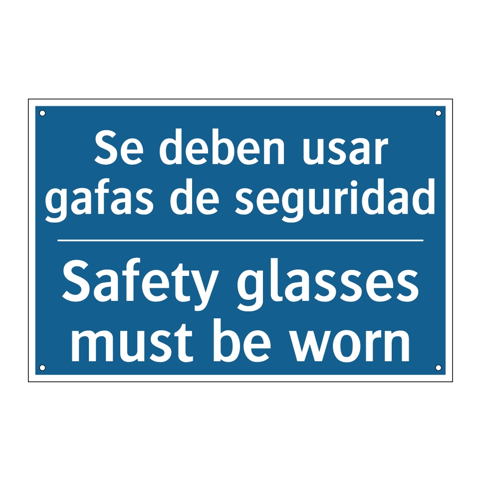 Se deben usar gafas de seguridad /.../ - Safety glasses must be worn