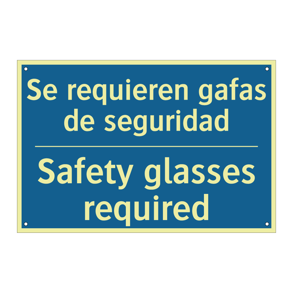 Se requieren gafas de seguridad /.../ - Safety glasses required