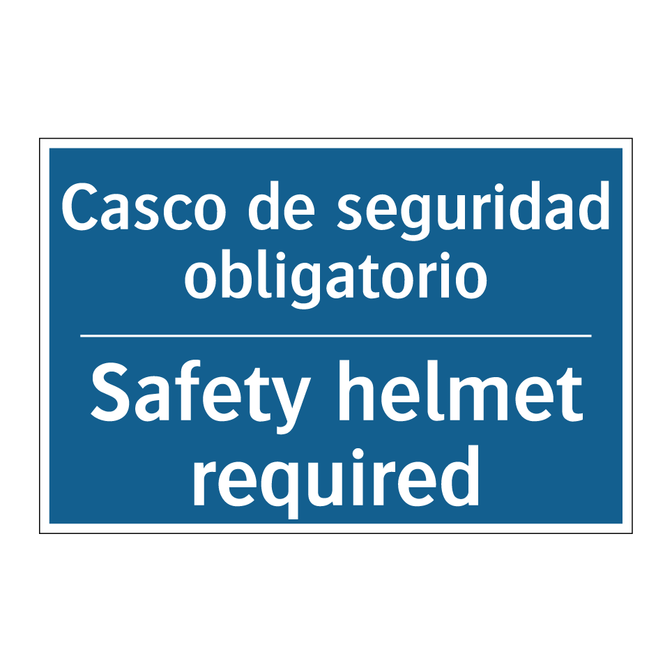 Casco de seguridad obligatorio - Safety helmet required