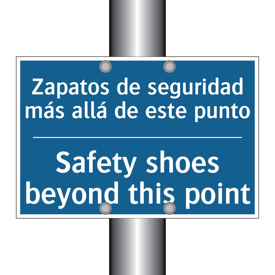 Zapatos de seguridad más allá /.../ - Safety shoes beyond this point
