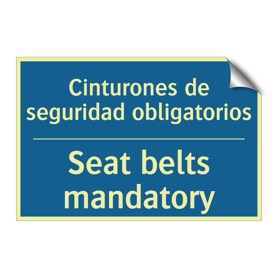 Cinturones de seguridad obligatorios /.../ - Seat belts mandatory
