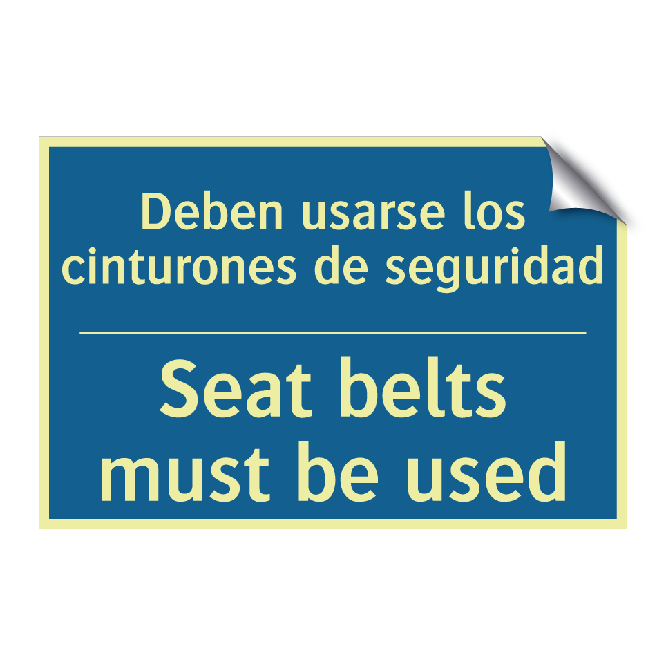 Deben usarse los cinturones de /.../ - Seat belts must be used