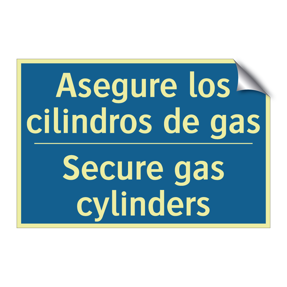 Asegure los cilindros de gas - Secure gas cylinders