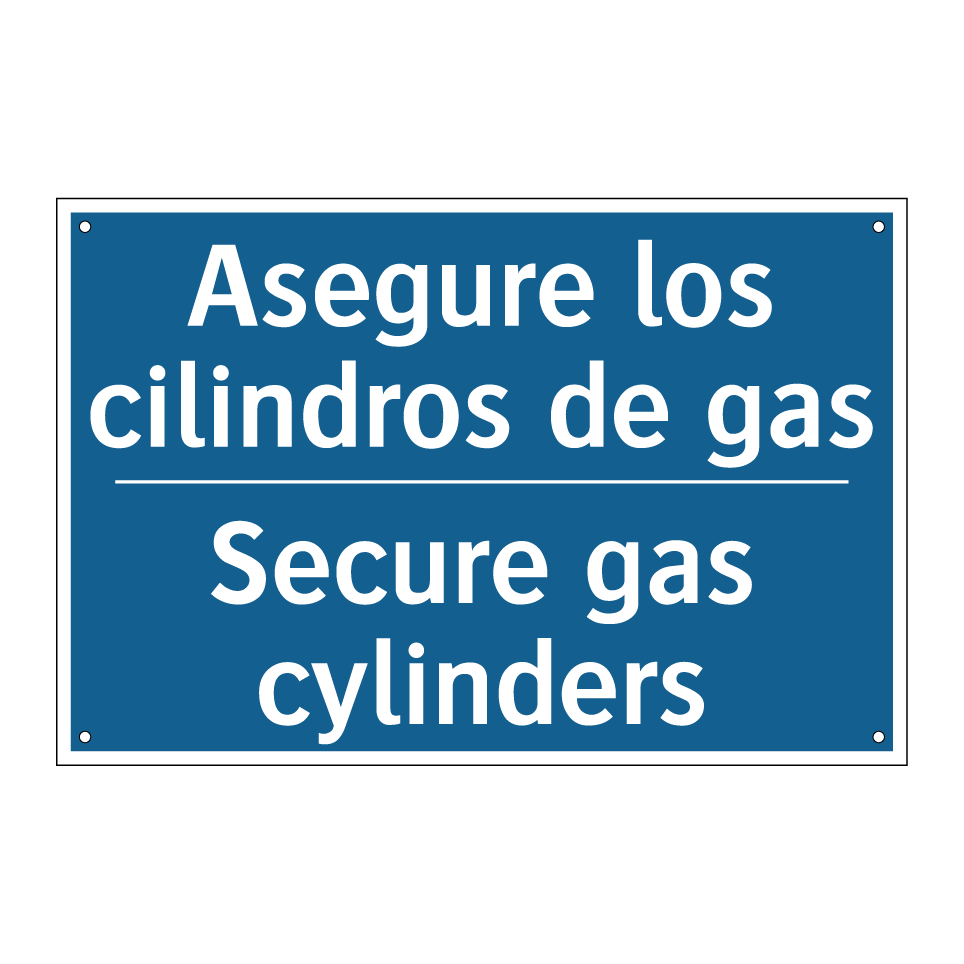Asegure los cilindros de gas - Secure gas cylinders
