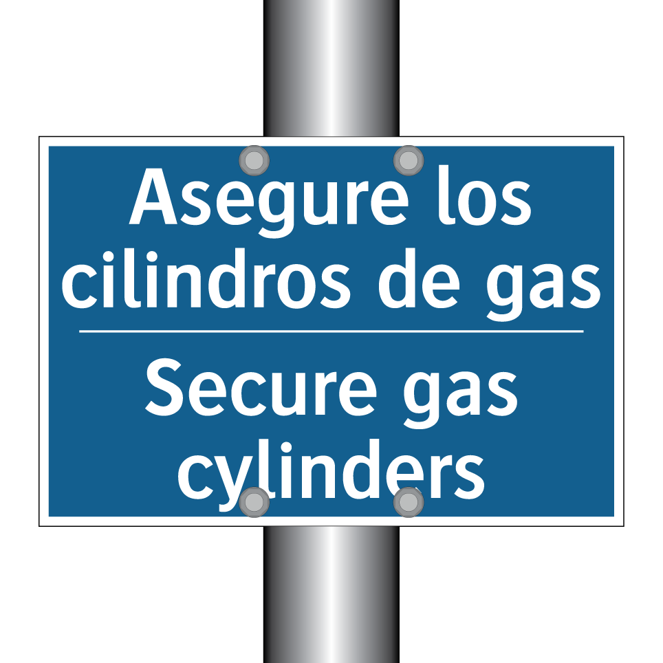 Asegure los cilindros de gas - Secure gas cylinders