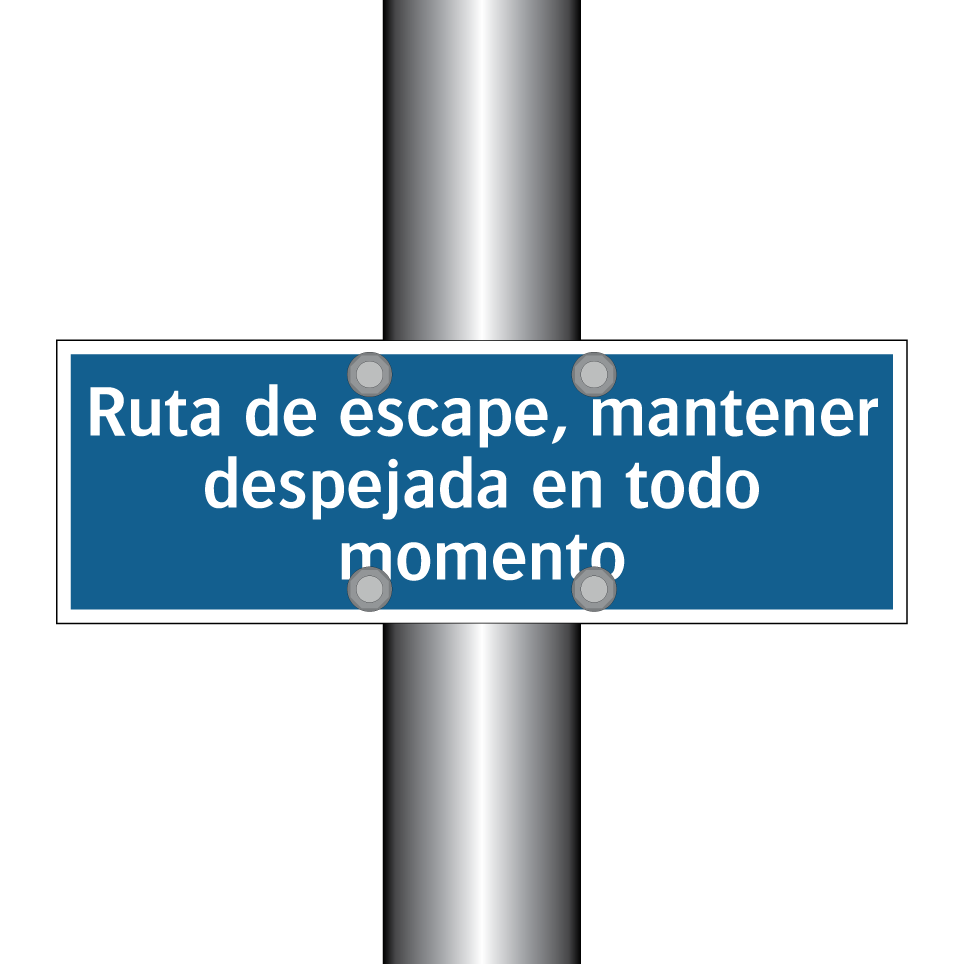 Ruta de escape, mantener despejada en todo momento