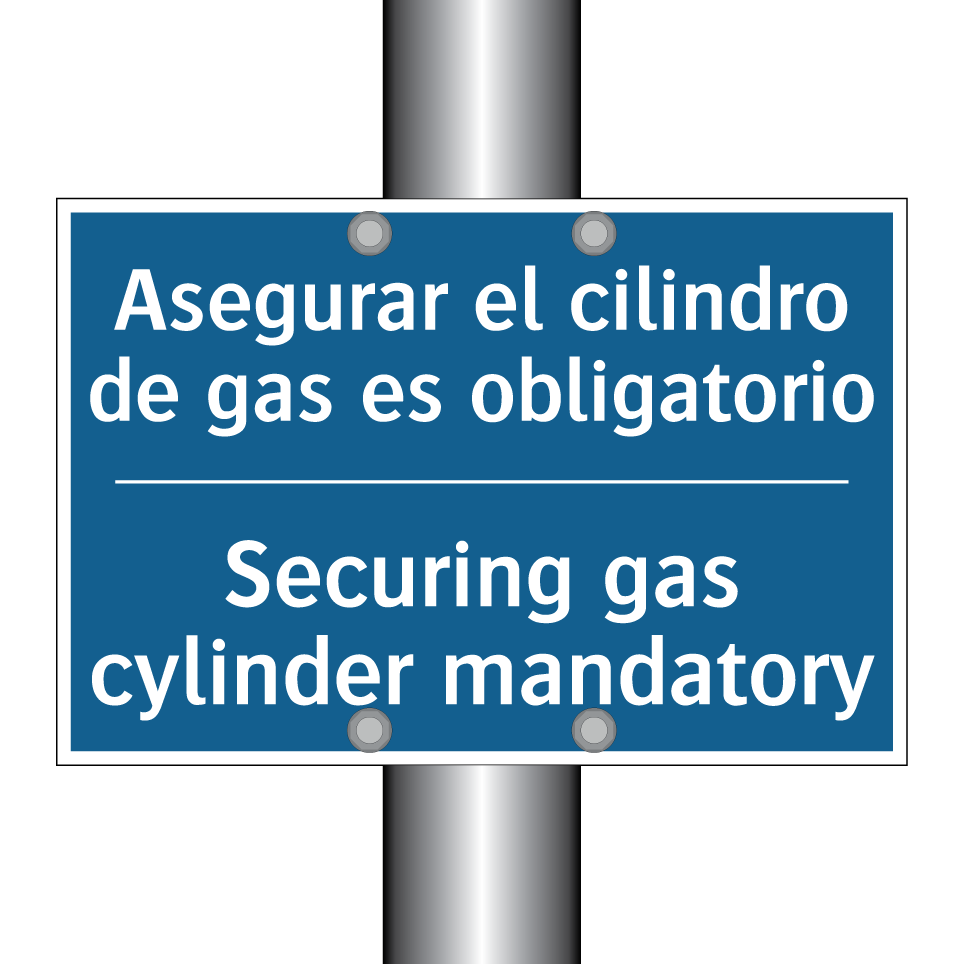 Asegurar el cilindro de gas es /.../ - Securing gas cylinder mandatory /.../