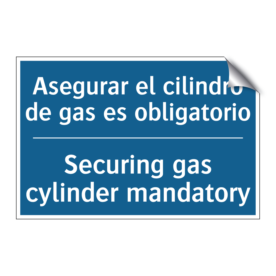 Asegurar el cilindro de gas es /.../ - Securing gas cylinder mandatory /.../