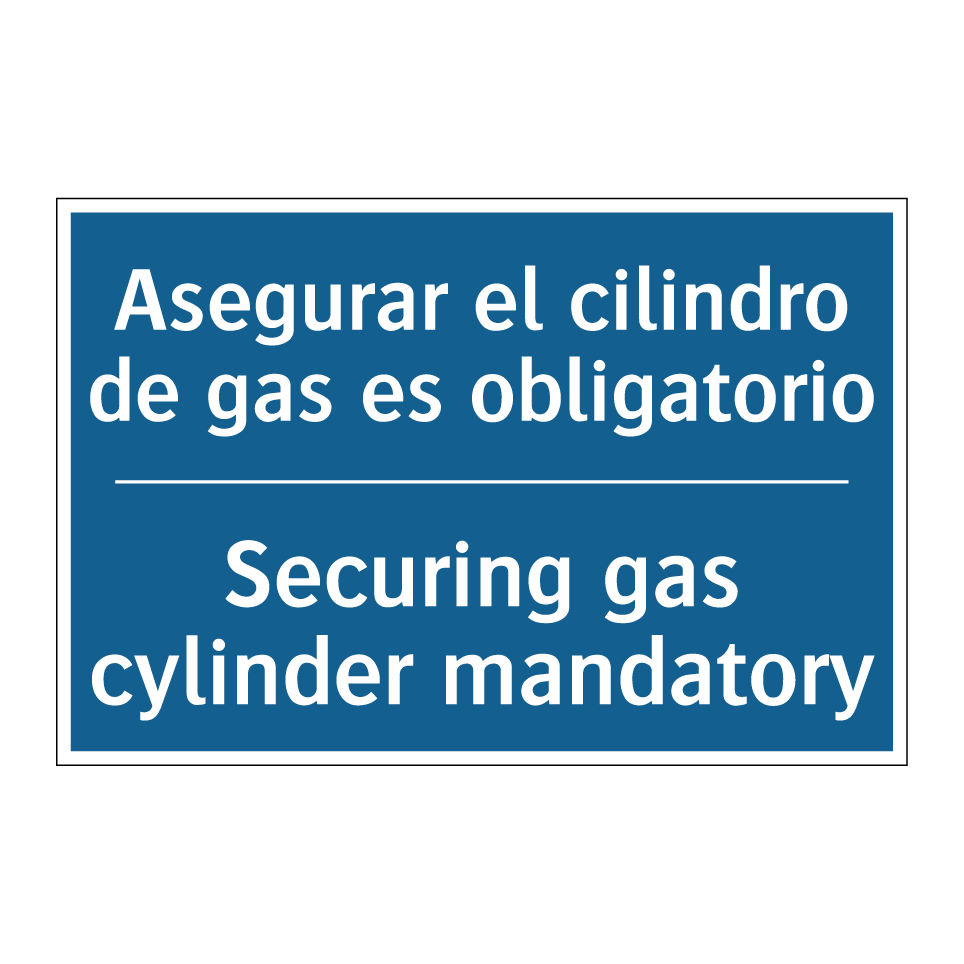 Asegurar el cilindro de gas es /.../ - Securing gas cylinder mandatory /.../