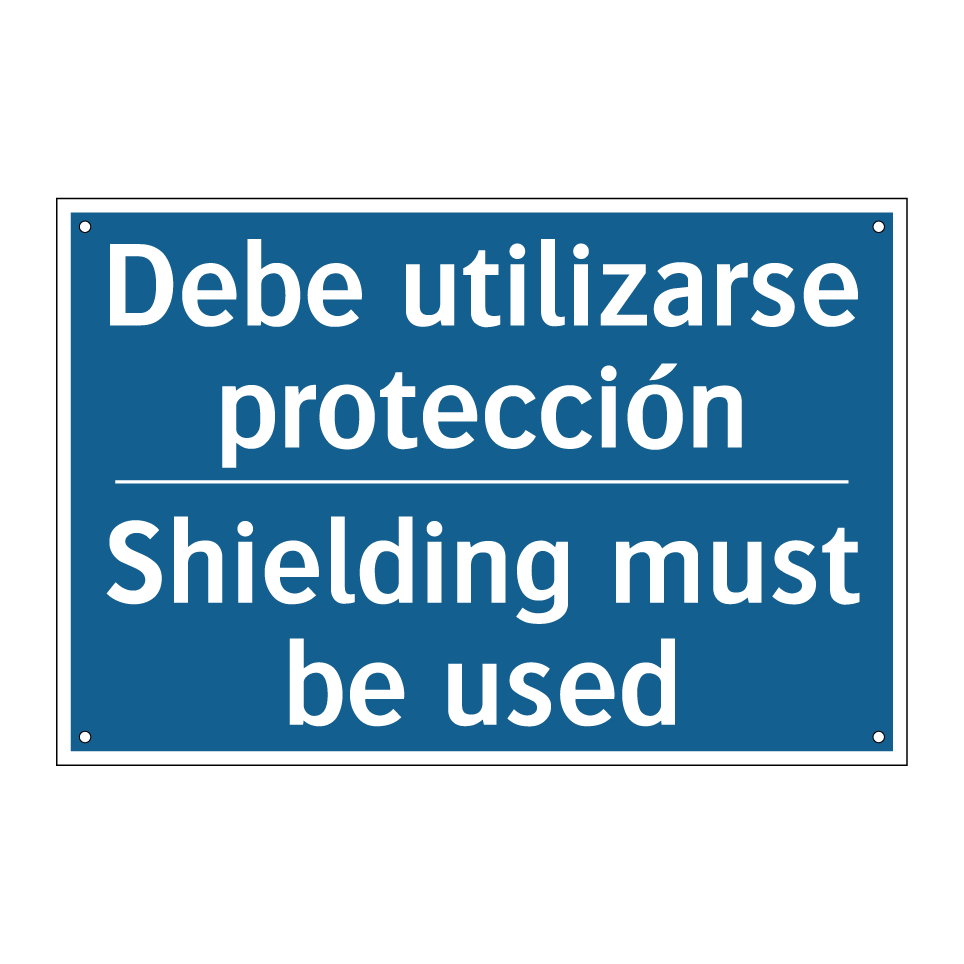 Debe utilizarse protección - Shielding must be used
