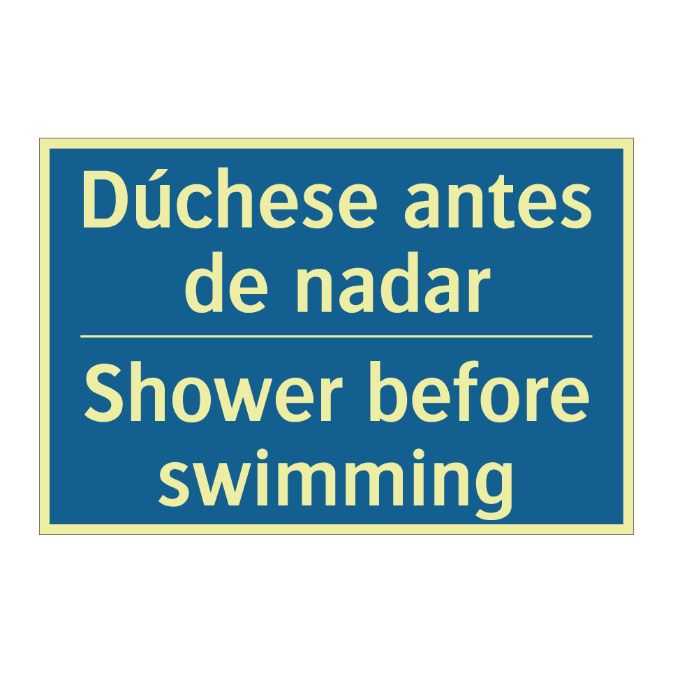 Dúchese antes de nadar - Shower before swimming