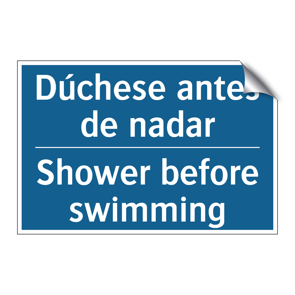 Dúchese antes de nadar - Shower before swimming