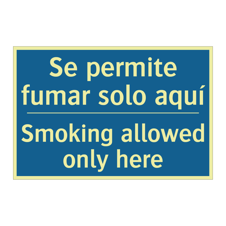 Se permite fumar solo aquí - Smoking allowed only here