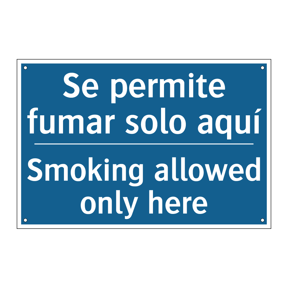 Se permite fumar solo aquí - Smoking allowed only here
