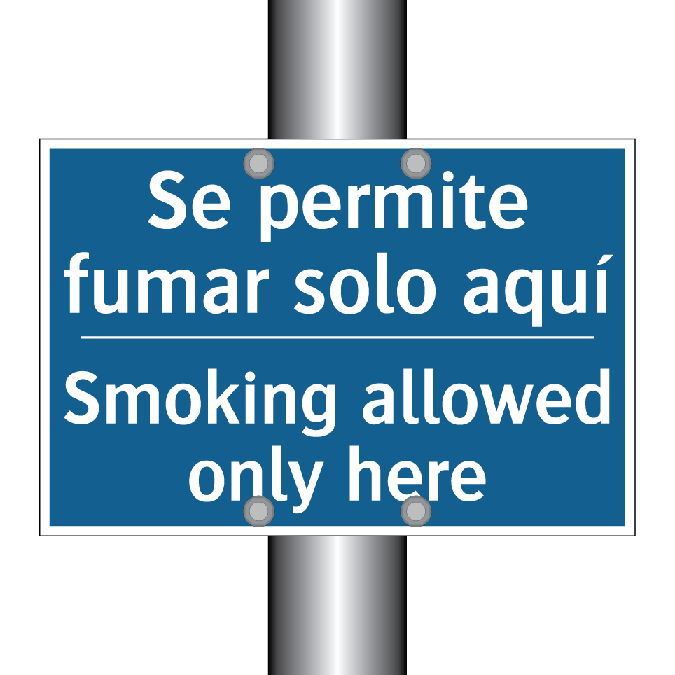 Se permite fumar solo aquí - Smoking allowed only here