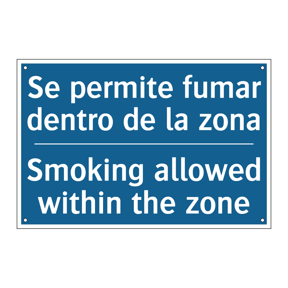 Se permite fumar dentro de la /.../ - Smoking allowed within the zone /.../