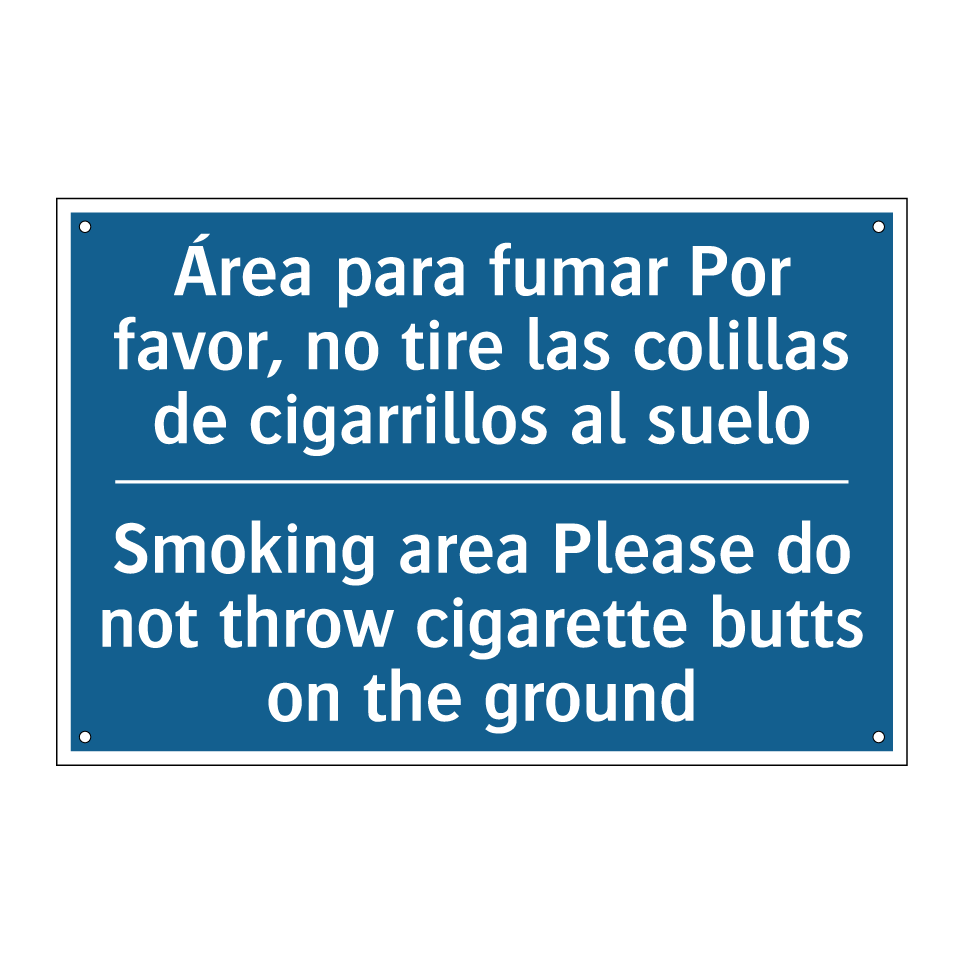 Área para fumar Por favor, no /.../ - Smoking area Please do not throw /.../