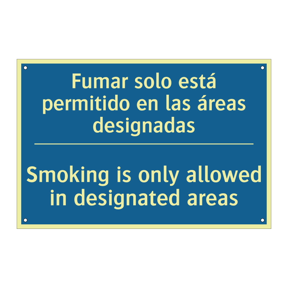 Fumar solo está permitido en las /.../ - Smoking is only allowed in designated /.../