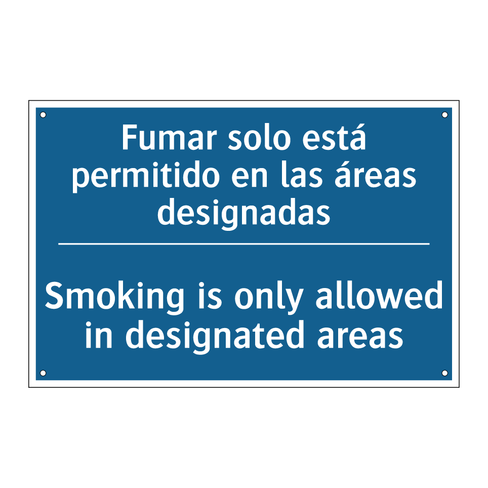 Fumar solo está permitido en las /.../ - Smoking is only allowed in designated /.../