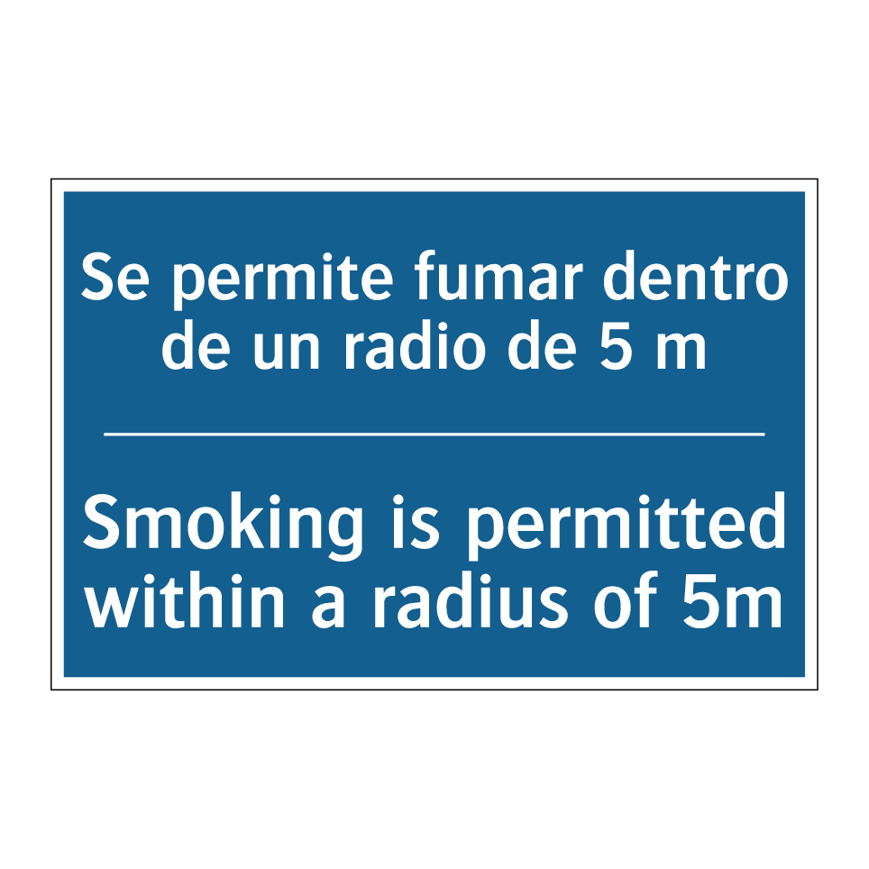 Se permite fumar dentro de un /.../ - Smoking is permitted within a /.../