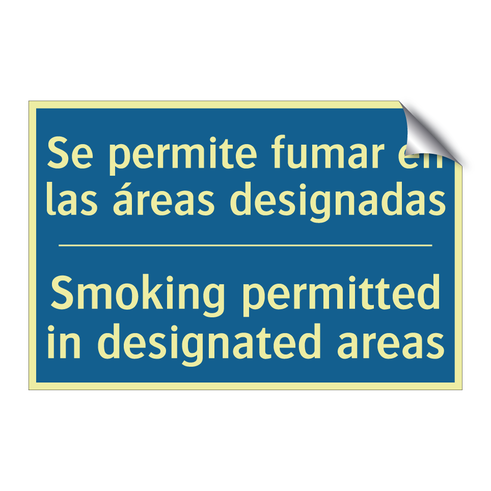 Se permite fumar en las áreas /.../ - Smoking permitted in designated /.../