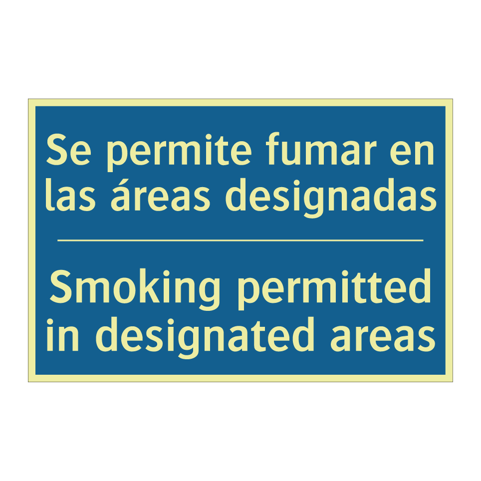 Se permite fumar en las áreas /.../ - Smoking permitted in designated /.../