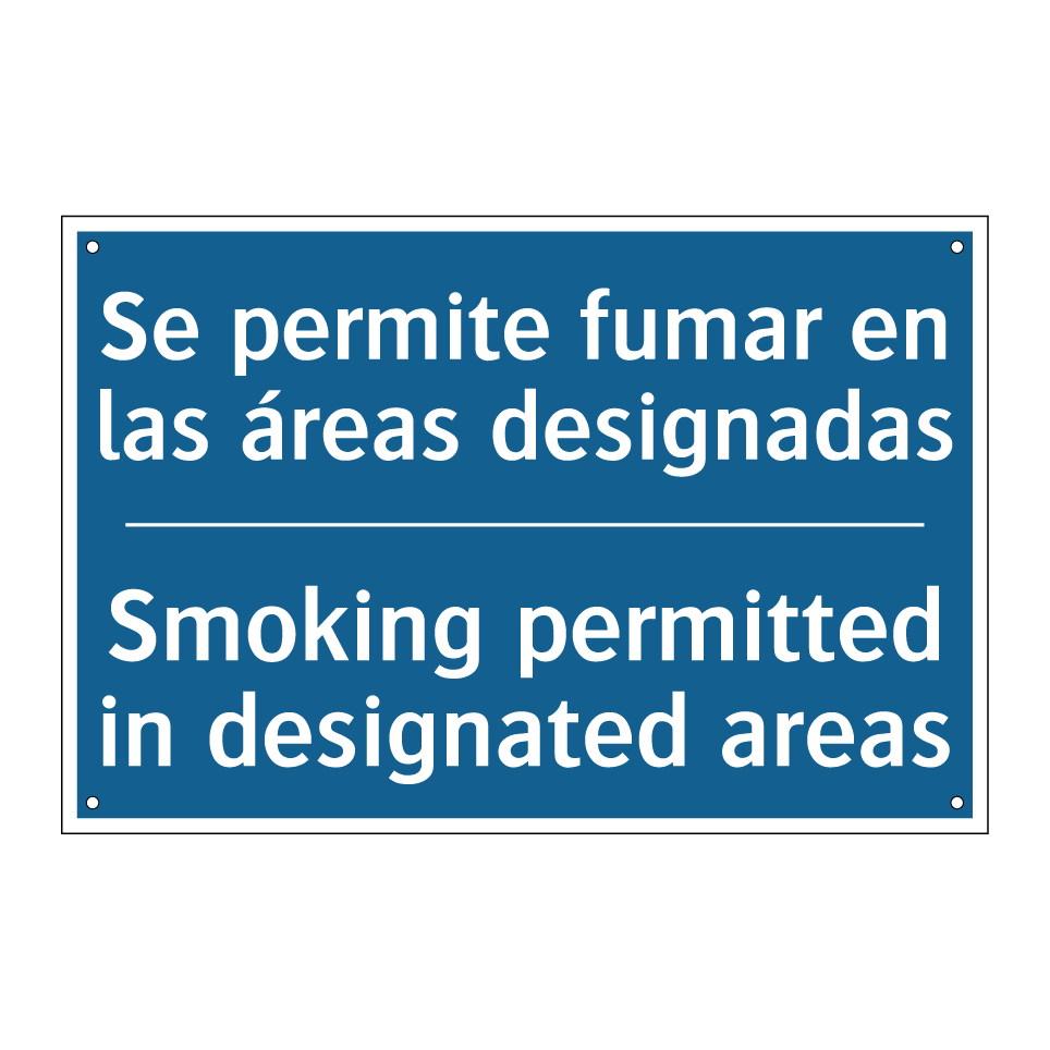 Se permite fumar en las áreas /.../ - Smoking permitted in designated /.../