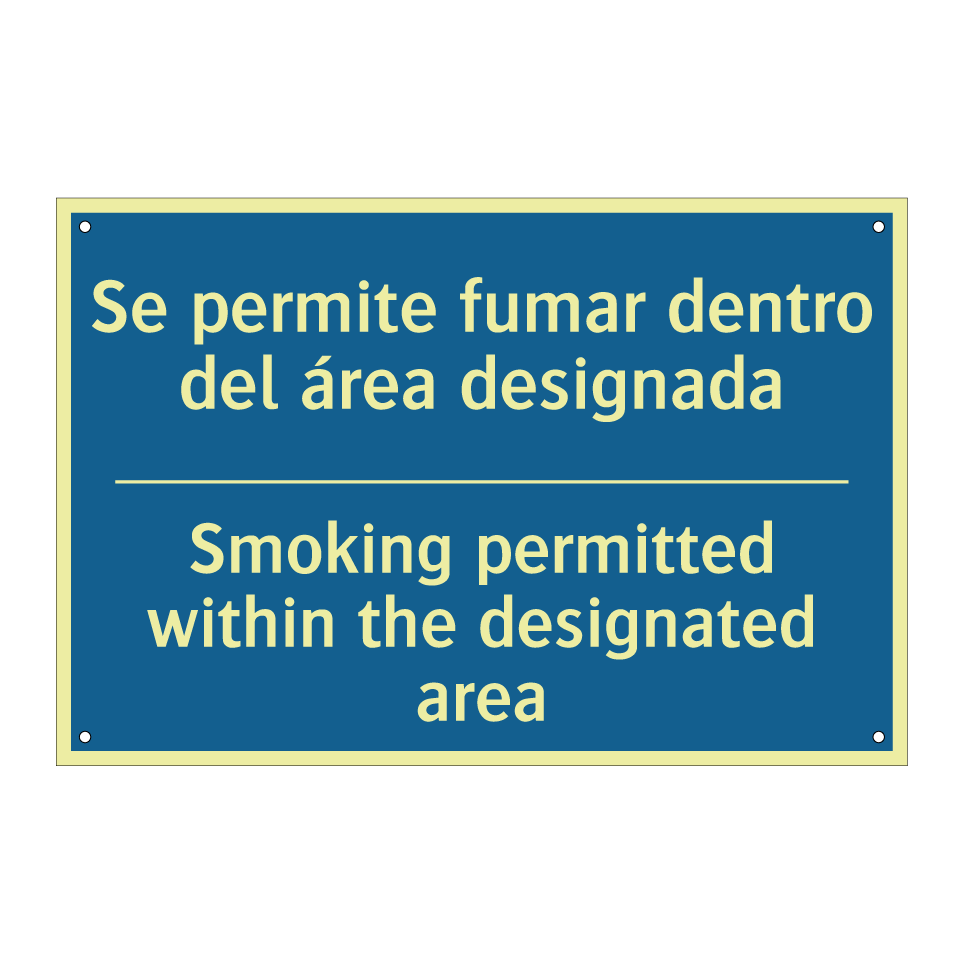 Se permite fumar dentro del área /.../ - Smoking permitted within the designated /.../