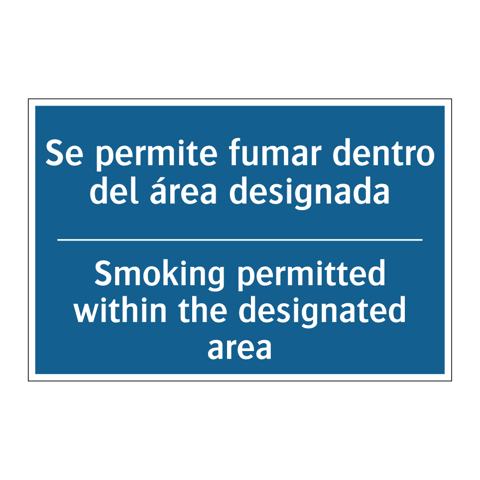 Se permite fumar dentro del área /.../ - Smoking permitted within the designated /.../