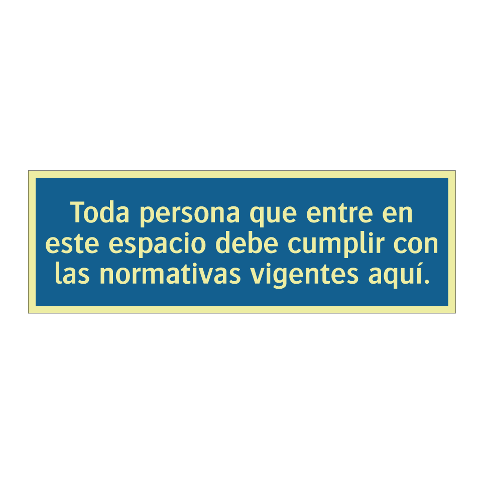 Toda persona que entre en este espacio debe cumplir con las normativas vigentes aquí.