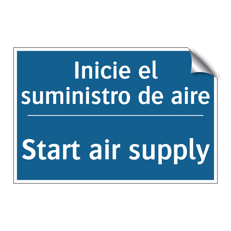 Inicie el suministro de aire - Start air supply