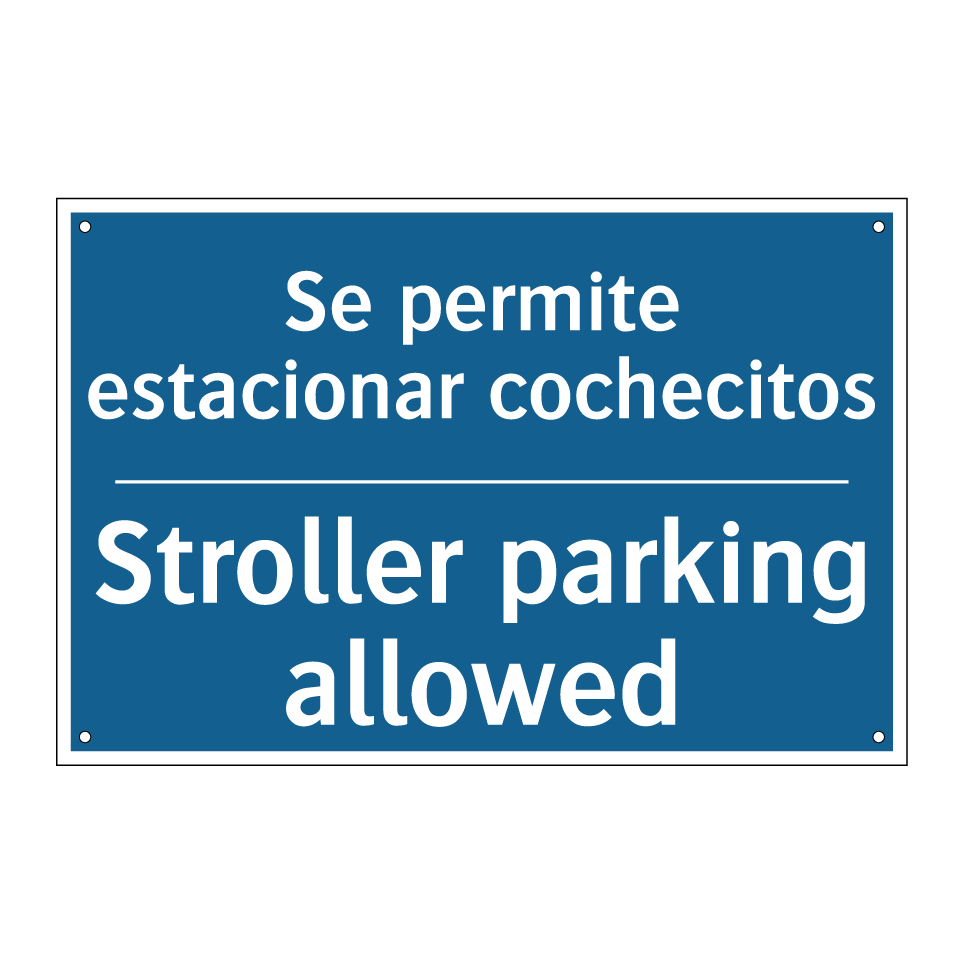 Se permite estacionar cochecitos /.../ - Stroller parking allowed