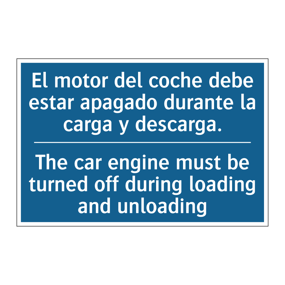 El motor del coche debe estar /.../ - The car engine must be turned /.../