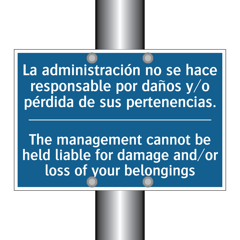 La administración no se hace responsable /.../ - The management cannot be held /.../