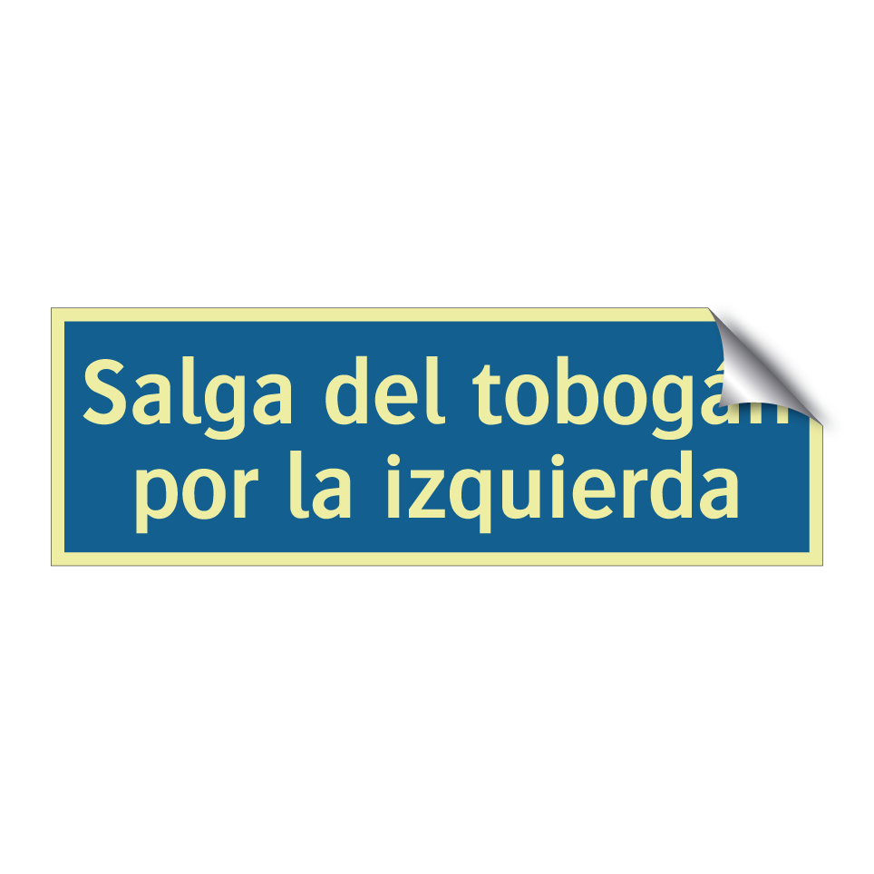 Salga del tobogán por la izquierda