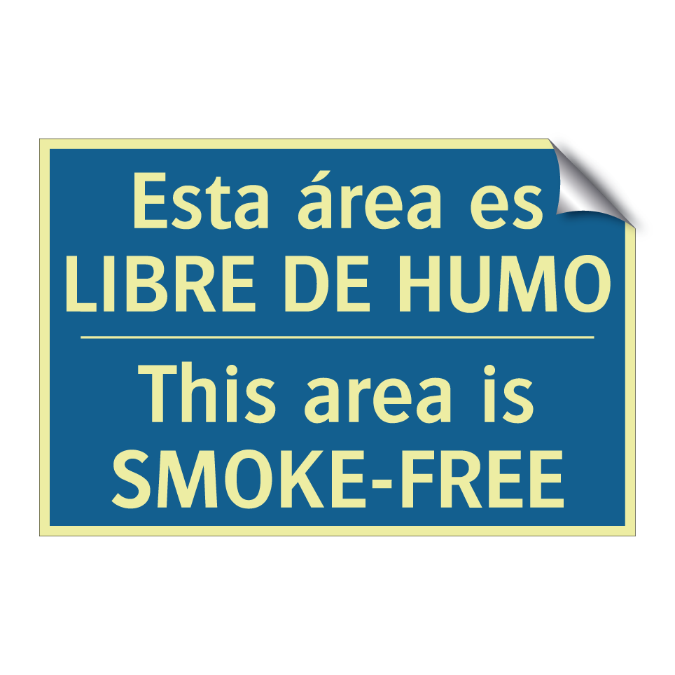 Esta área es LIBRE DE HUMO - This area is SMOKE-FREE