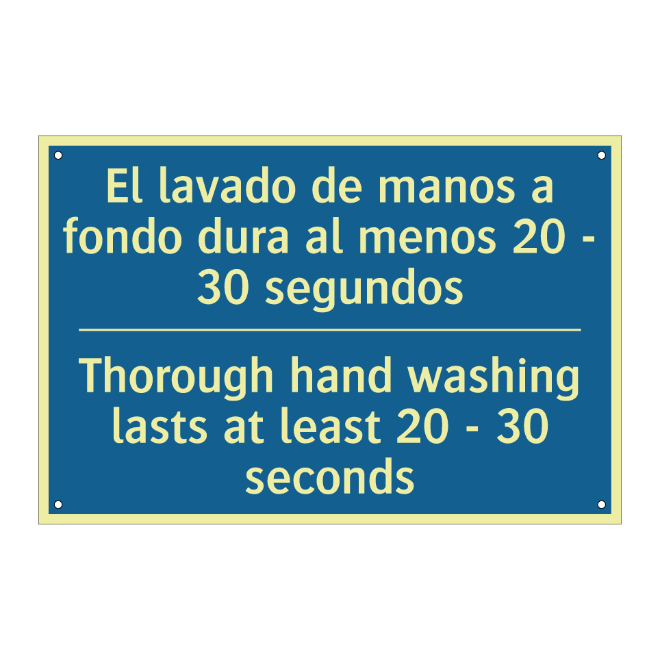 El lavado de manos a fondo dura /.../ - Thorough hand washing lasts at /.../