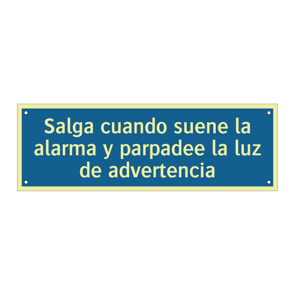Salga cuando suene la alarma y parpadee la luz de advertencia